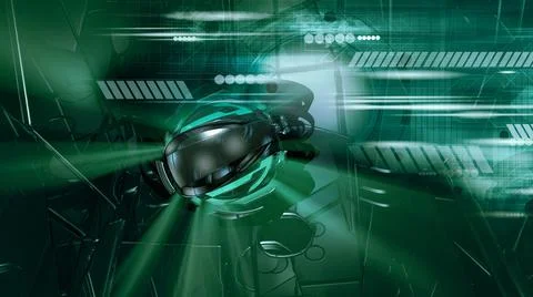 3D rendering of digital technology concept ready for banner background Stock Illustration