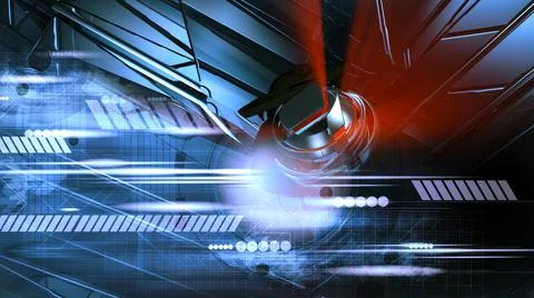 3D rendering of digital technology concept ready for banner background Illustrazione stock