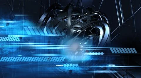 3D rendering of digital technology concept ready for banner background Stock Illustration