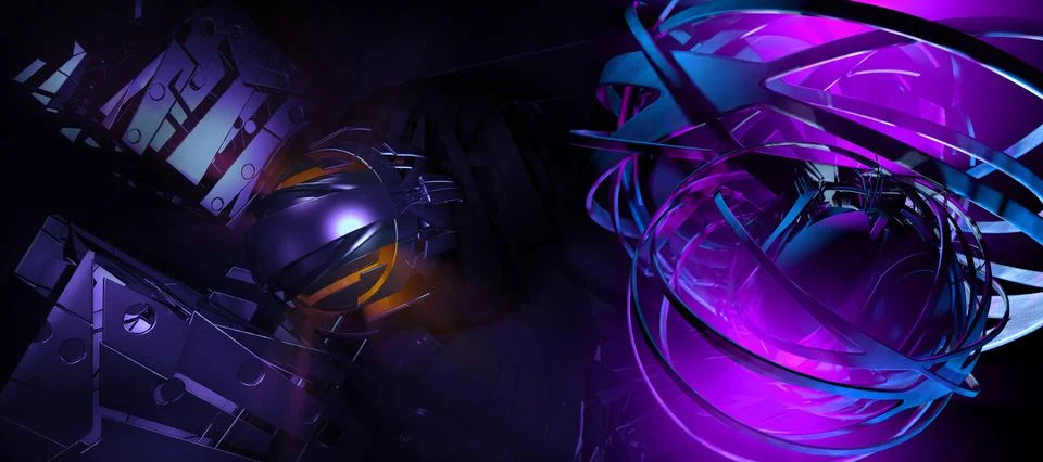 3D rendering of digital technology concept ready for banner background Stock Illustration