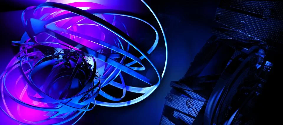 3D rendering of digital technology concept ready for banner background Stock Illustration