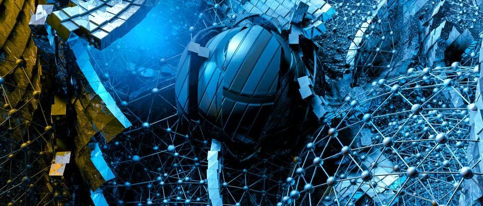 3D rendering of digital technology concept ready for banner background 库存插图