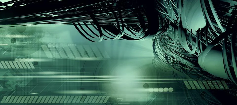 3D rendering of digital technology concept ready for banner background 스톡 일러스트