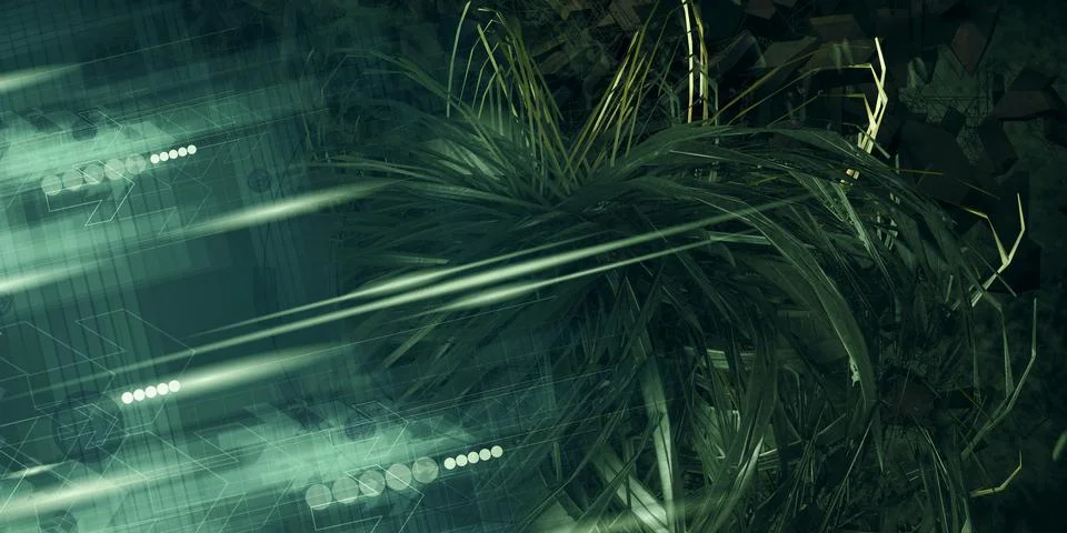 3D rendering of digital technology concept ready for banner background 스톡 일러스트