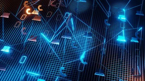 3d Rendering Digital world background binary map technology. Global network c Stock Illustration