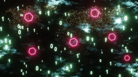 3d Rendering. Digital world background binary map technology. Global network  Stock Illustration