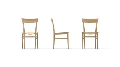 3D rendering of a dinning table chair furniture isolated on white background Stock Illustration