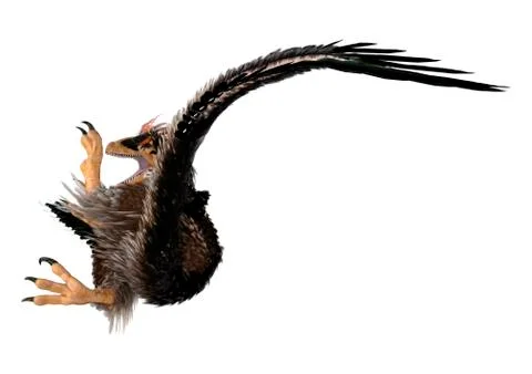 3D Rendering Dinosaur Deinonychus on White Stock Illustration