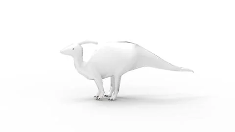 3D rendering of a dinosaur isolated on a white empty space background Stock Illustration