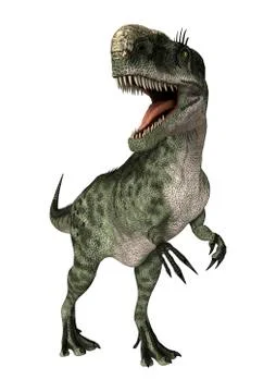 3D Rendering Dinosaur Monolophosaurus on White Illustrazione stock