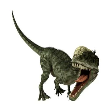 3D Rendering Dinosaur Monolophosaurus on White Illustrazione stock