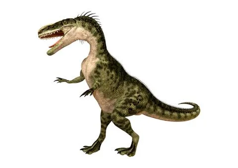 3D Rendering Dinosaur Monolophosaurus on White Illustrazione stock
