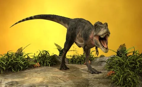 3D Rendering Dinosaur Tarbosaurus Illustrazione stock
