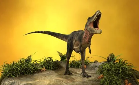 3D Rendering Dinosaur Tarbosaurus Illustrazione stock