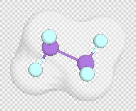 3D rendering of Diphosphorus Tetrafluoride over a transparent background. Stock Illustration
