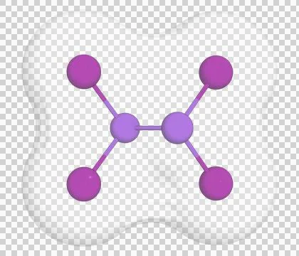 3D rendering of Diphosphorus Tetraiodide over a transparent background. Stock Illustration