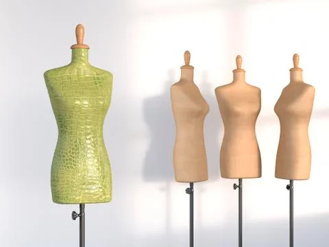 3D Rendering, display figures, outsider Stock Illustration