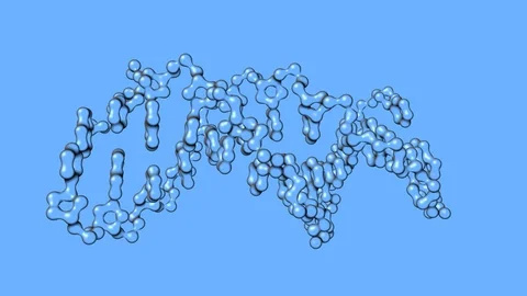 3D rendering of DNA (deoxyribonucleic acid) macromolecular biopolymer chains  Stock Footage