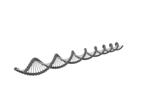 3d rendering of DNA string isolated in white background Stock Illustration