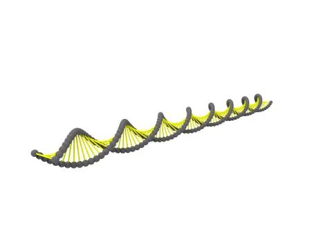 3d rendering of DNA string isolated in white background Stockillustratie