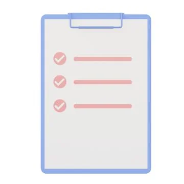 3d rendering of document, 3d icons, pastel minimal cartoon style  isolated Stock Illustration