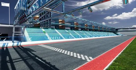 3d rendering does not exist futuristic Racetrack Circuit Stock Illustration