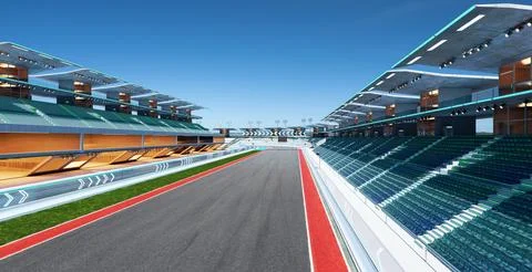 3d rendering does not exist futuristic Racetrack Circuit Stock Illustration