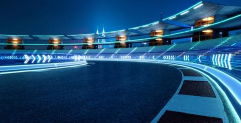 3d rendering does not exist futuristic Racetrack Stock Illustration