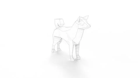 3d rendering of a dog low polygon isolated in white background 3d renderin... Stock Photos