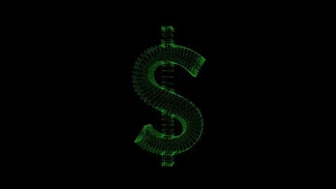3d rendering dollar sign wireframe high poly mesh Stock Footage 106272082