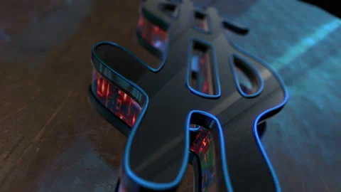 3D rendering of dollar symbol with neon texture and realistic materials Stock Footage 224364144