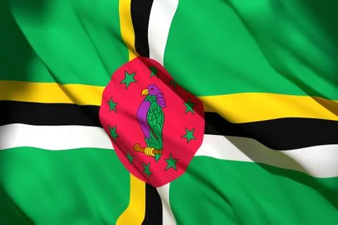 3d rendering of Dominica flag Stock Illustration