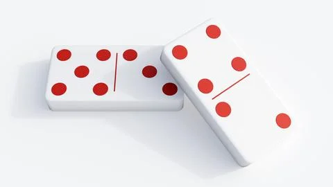 A 3D rendering of domino tiles scattered across the surface. 스톡 일러스트