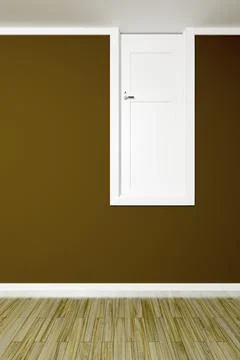 3d rendering of a door at the wrong side Stock Illustration
