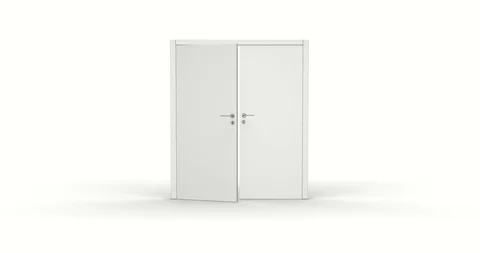 3D Rendering of Doors on White Stock Footage 126371448