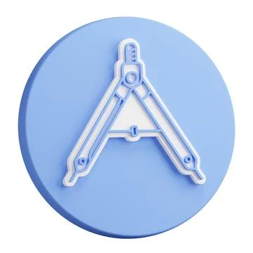 3D rendering of drawing compass, divider for sketching. Engineer and design.. Stock Illustration