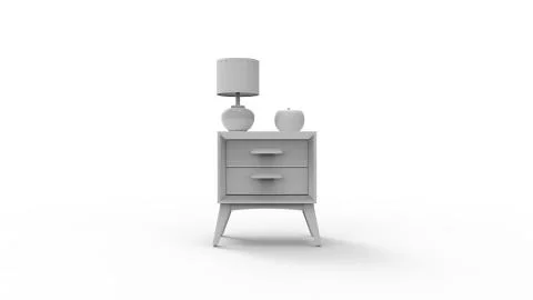 3d rendering of a dresser isolated in white studio background Stock Illustration