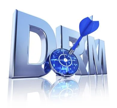 3D rendering of an DRM symbol Stock Illustration