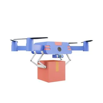 3d rendering of Drone, 3d icons, pastel minimal style  isolated Stock Illustration