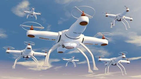 3d rendering Drone flying Illustrazione stock