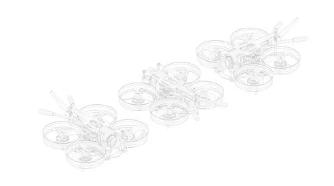 3D rendering of a drone quadcopter uav camera drone unmanned flying object Stock Illustration