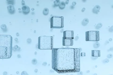 3d rendering, drop of water with light blue background Illustrazione stock