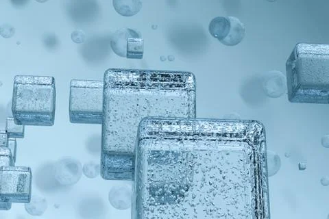 3d rendering, drop of water with light blue background Illustrazione stock