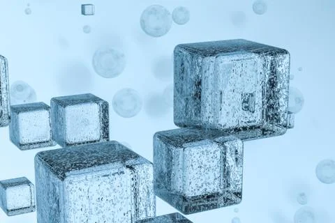 3d rendering, drop of water with light blue background Stock Illustration