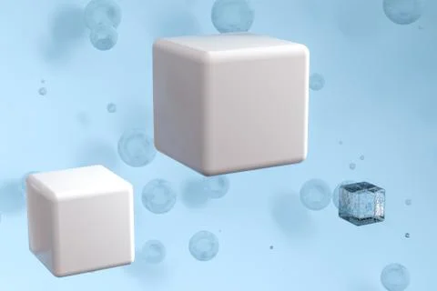 3d rendering, drop of water with light blue background Illustrazione stock