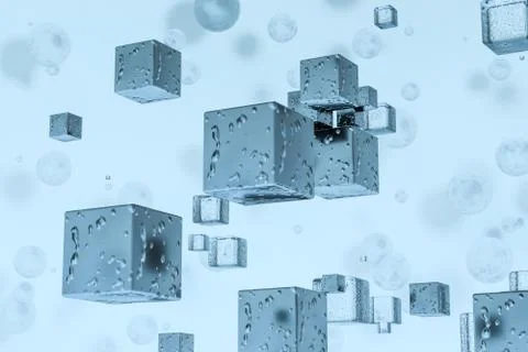 3d rendering, drop of water with light blue background Illustrazione stock