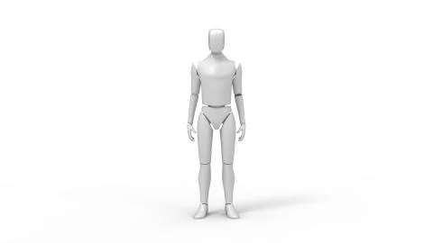 3D rendering of a dummy mannequin robot doll human ai isolated Ilustração Stock