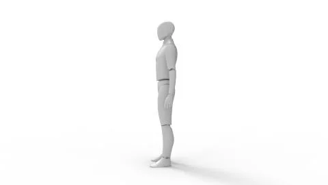 3D rendering of a dummy mannequin robot doll human ai isolated Ilustração Stock