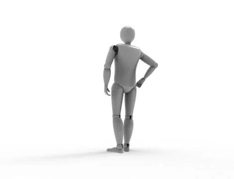 3d rendering of a dummy standing posing is white studio background Stock Illustration