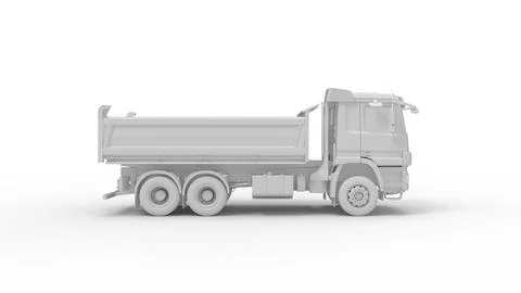 3D rendering of a dump truck isolated computer model. Illustrazione stock